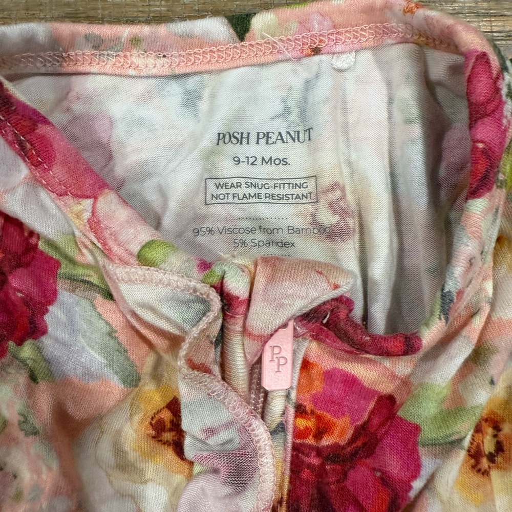 Posh Peanut Floral Footie - Pink and Cream - Picture 3 of 6